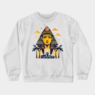 Ancient Egypt Pharaohs, Pyramids, Elegant Grandeur: Mythology & Modernity in Egypt Crewneck Sweatshirt